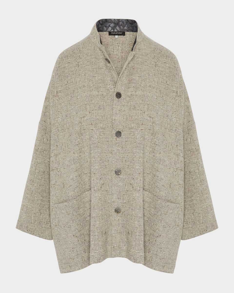 Wide Longer-Back Mandarin Jacket (Long Length)